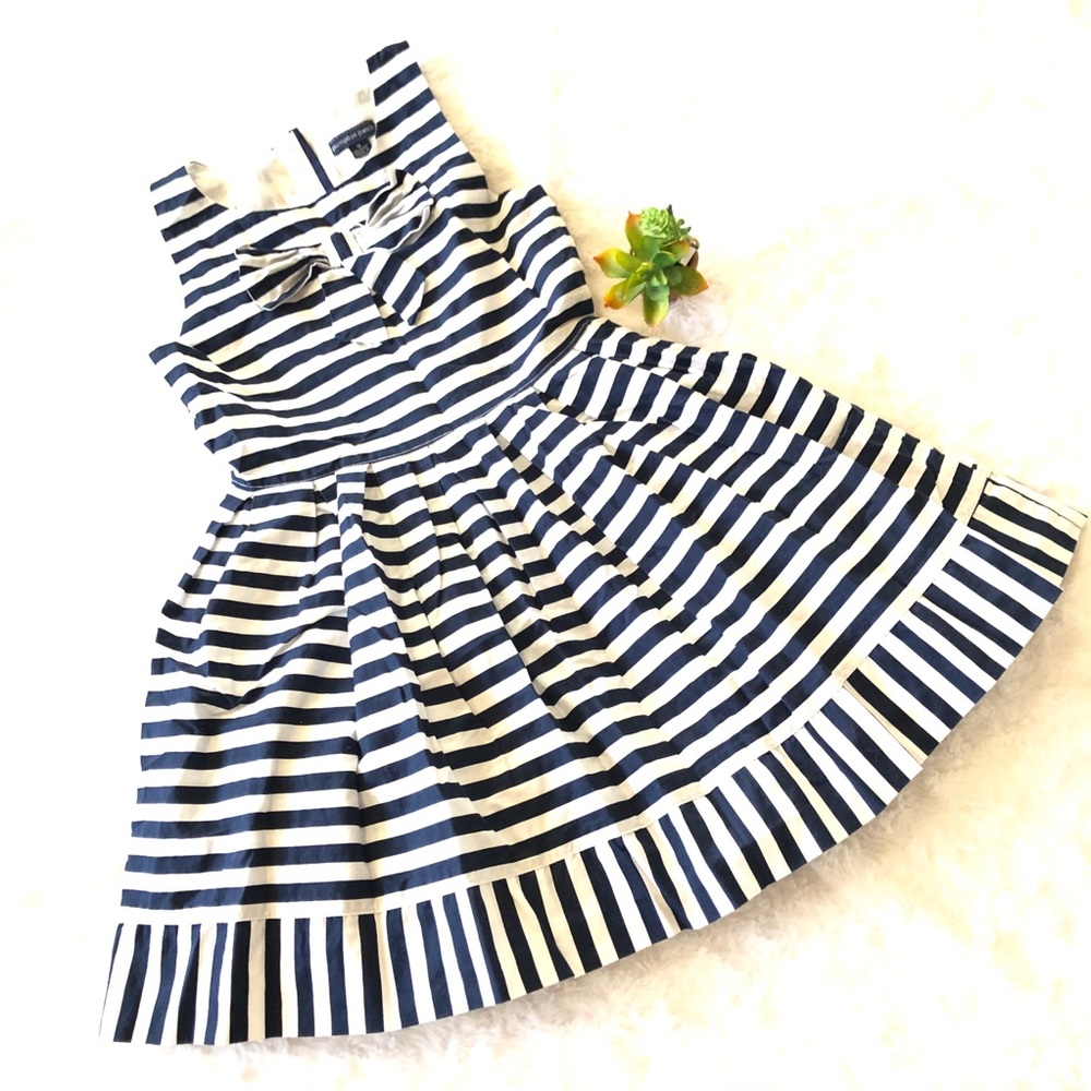 Pumpkin Patch Girls Dress with Bow Stripes Size 9